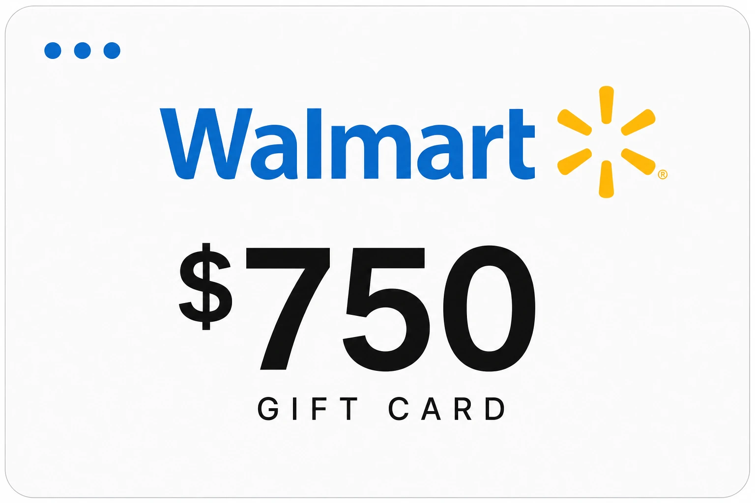 Walmart 750 dollar shopping gift card